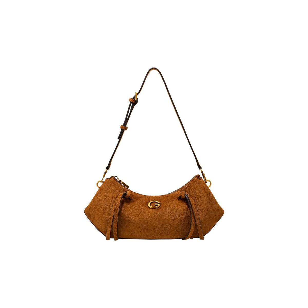 Guess — Dorothy Small Girlfriend bag in brown suede effect for women