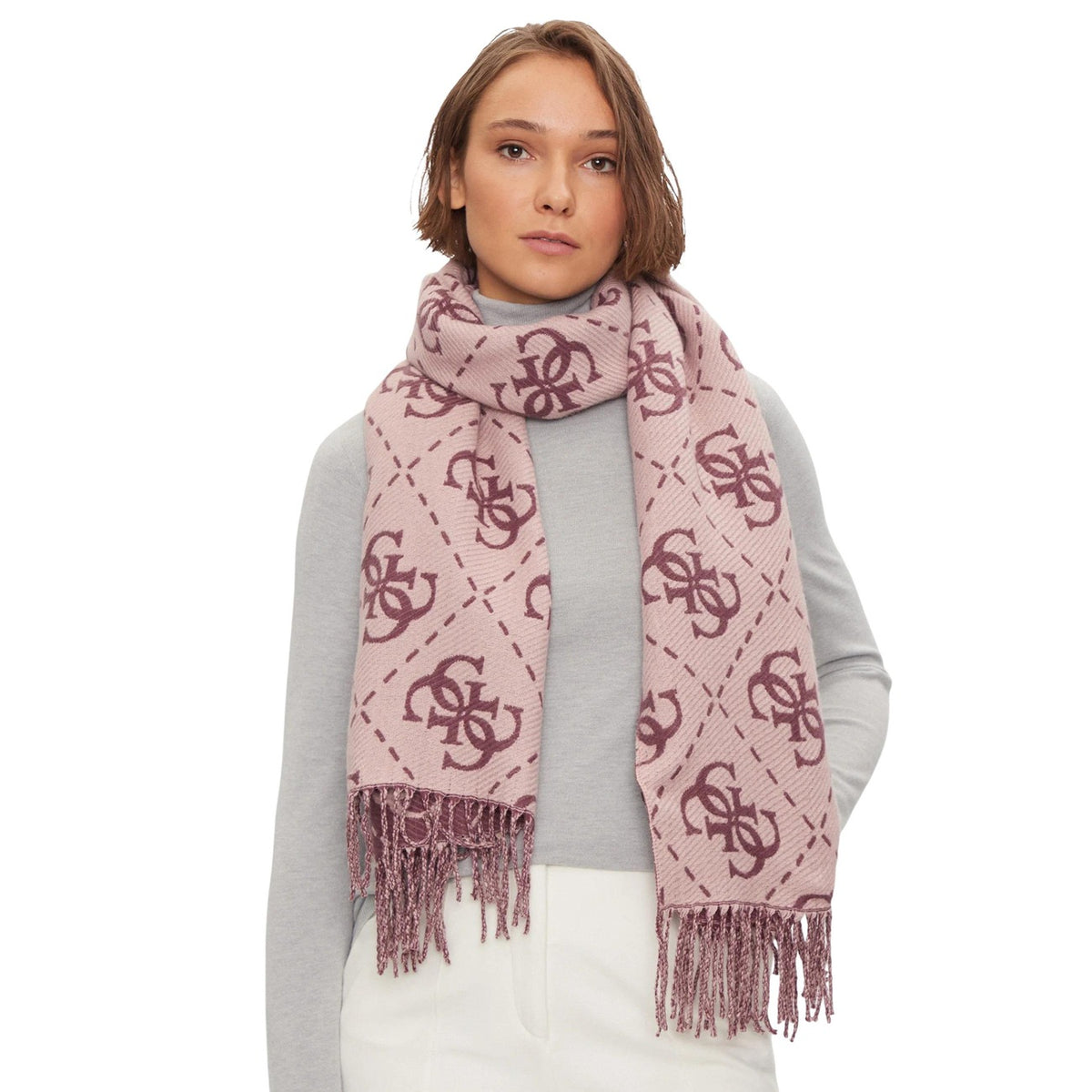 Guess — Écharpe rose femme — vue 5