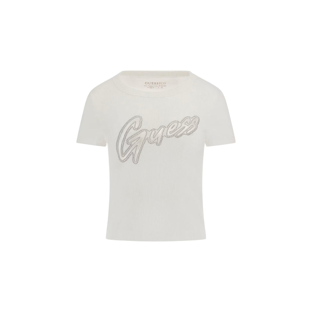 Guess — T-shirt Rib Logo Tee femme — vue 5