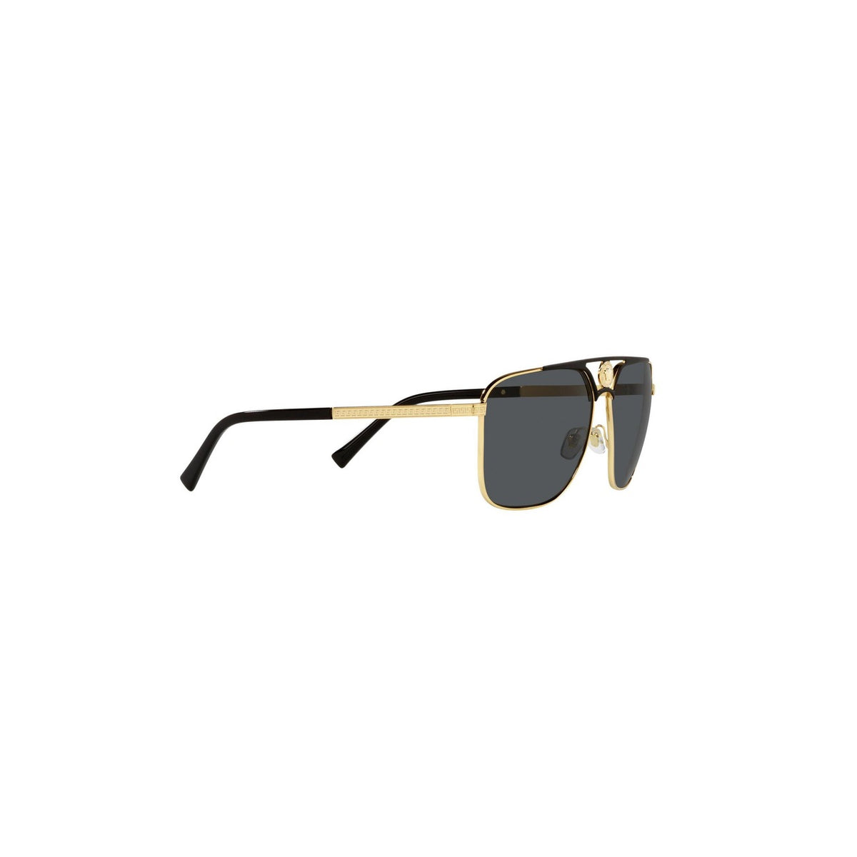 Versace — Lunettes de soleil rectangulaires en acétate noir homme — vue 3