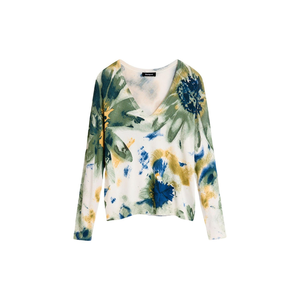 Desigual — Pull Coldbotanic blanc femme — vue 5