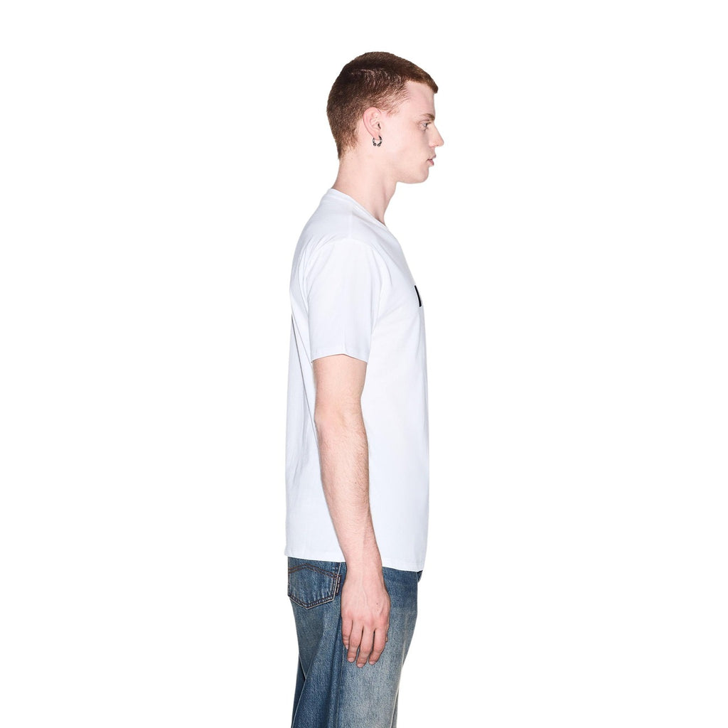 Armani Exchange — Weißes T-Shirt mit Aufdruck aus Baumwolle für Herren — Ansicht 3