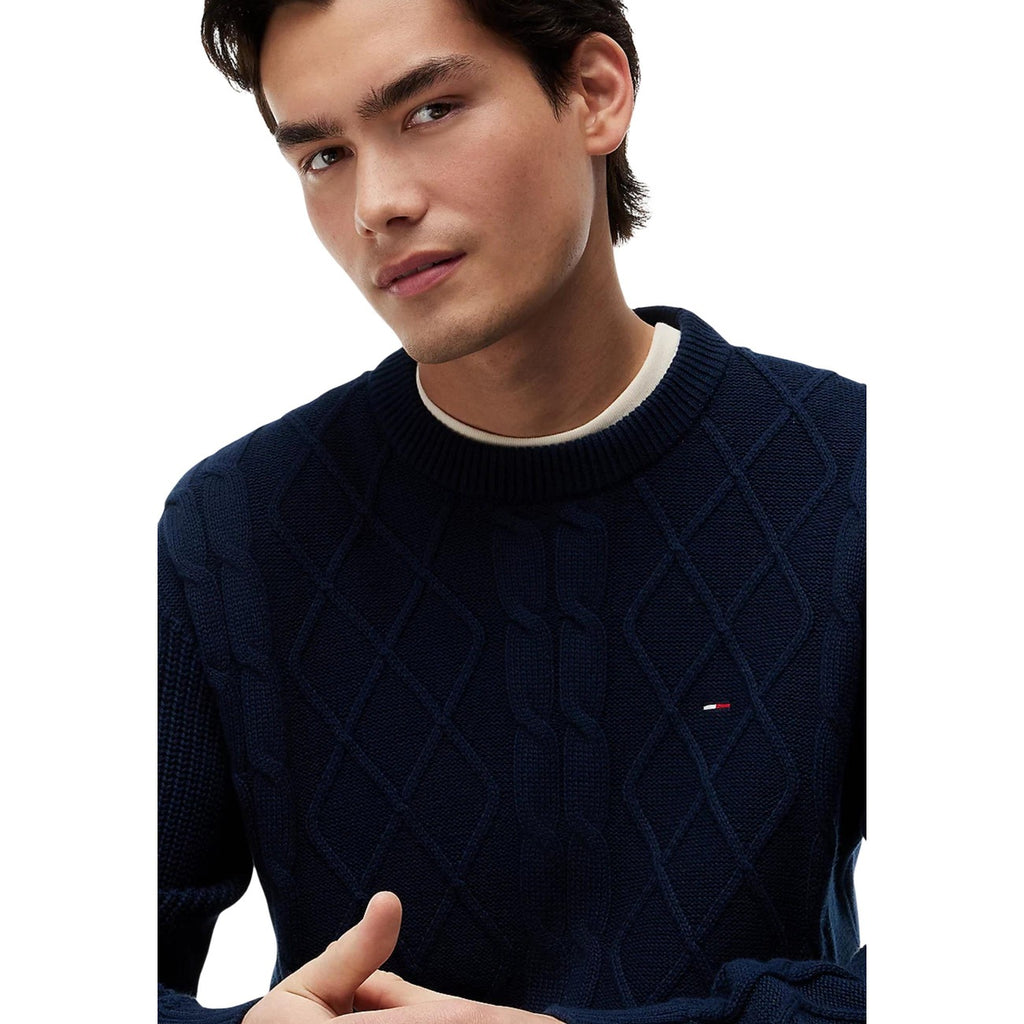 Tommy Jeans — Men’s blue organic cotton sweater — view 3