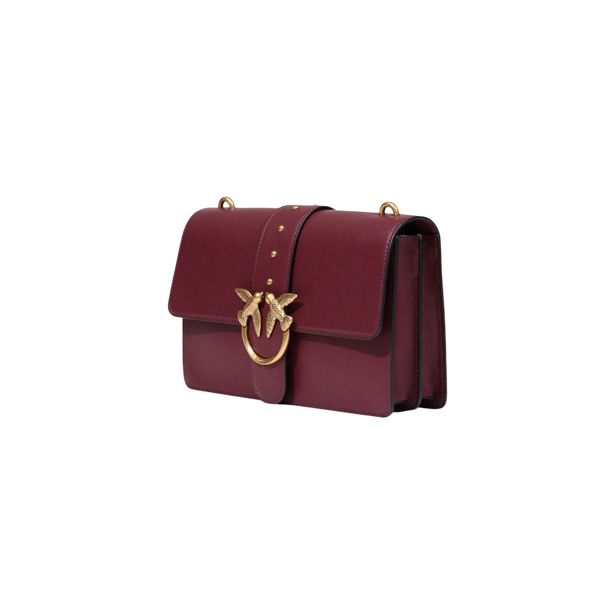 Pinko — Sac Love One Classic St. Vitell en cuir bordeaux femme — vue 4