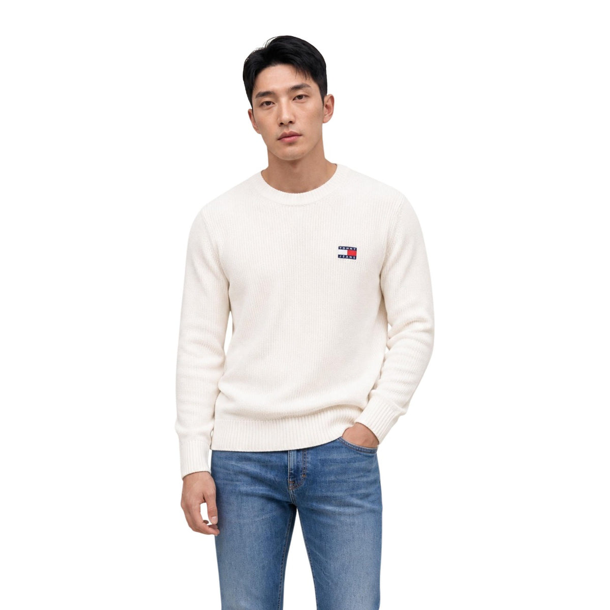 Tommy Jeans — Weißer Pullover aus Bio-Baumwolle für Herren