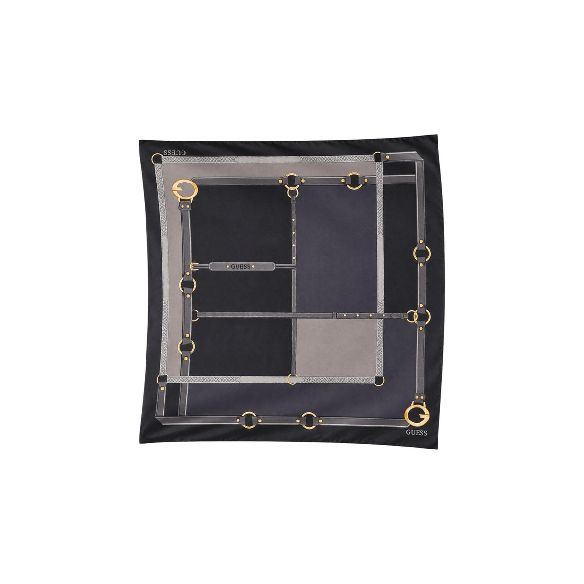 Guess — Camden printed scarf 120 × 120 cm woman — Black