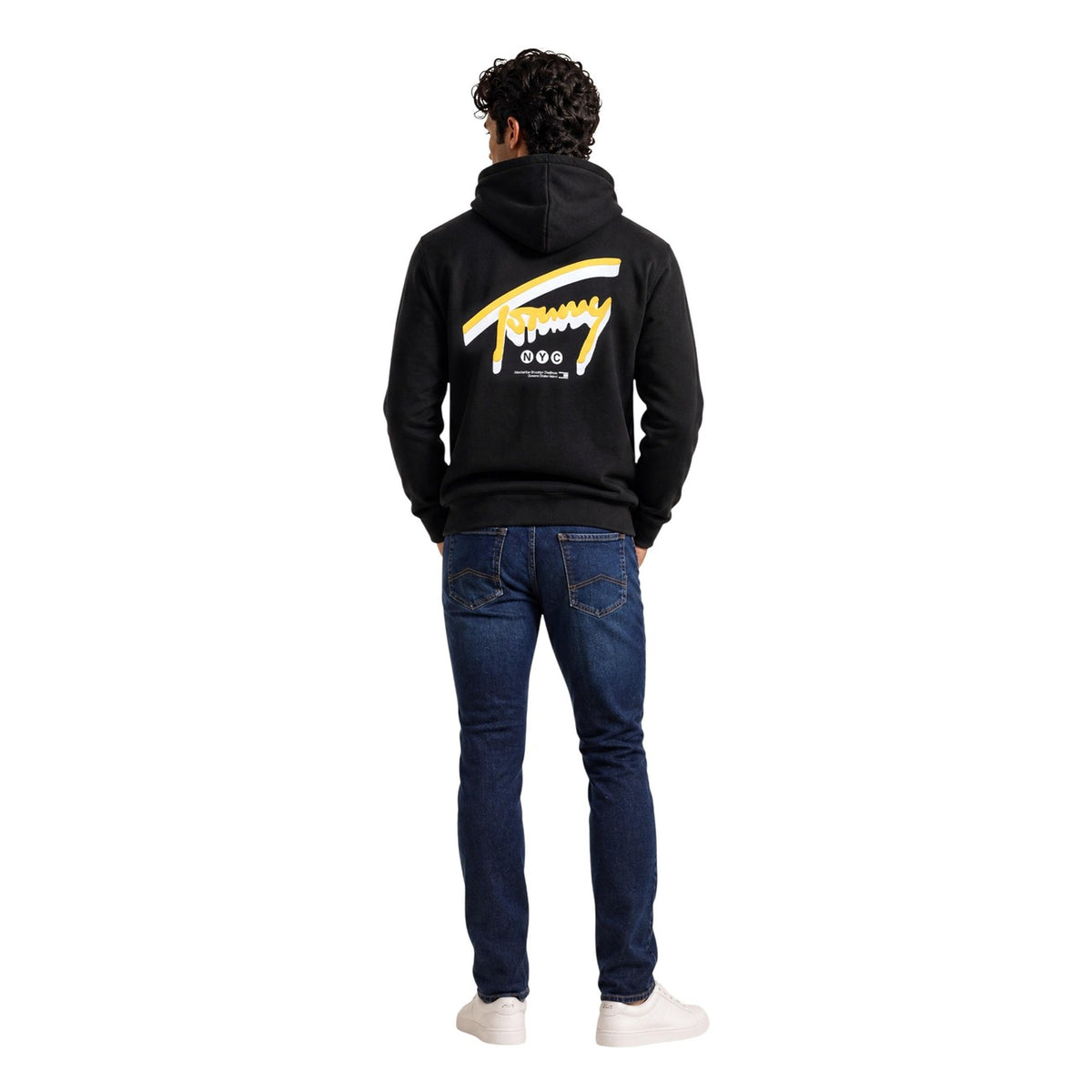 Tommy Jeans — Men's black printed hoodie — view 3
