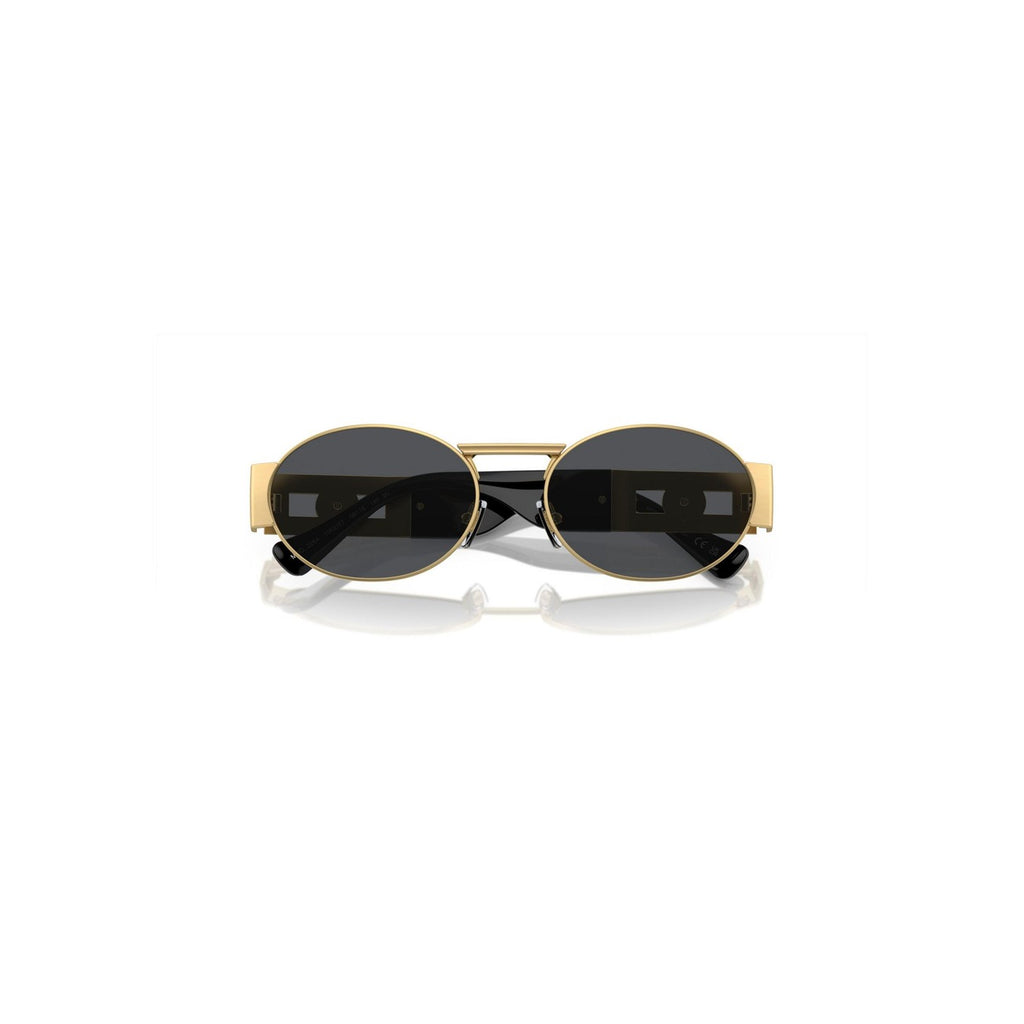 Versace — Lunettes de soleil rondes en métal doré homme — vue 3