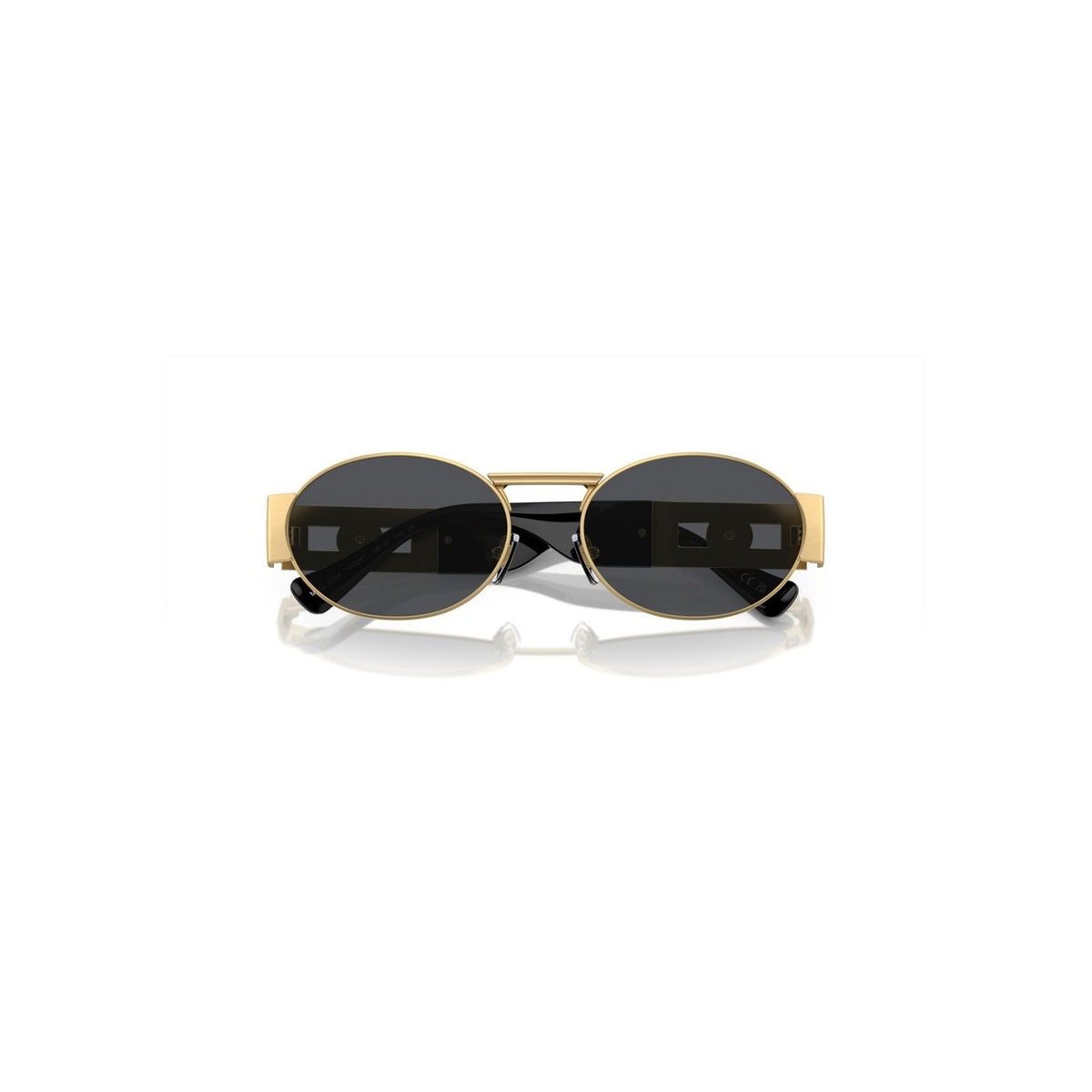 Versace — Lunettes de soleil rondes en métal doré homme — vue 3