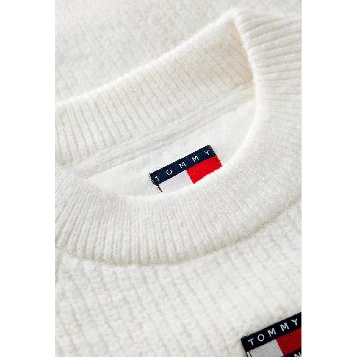 Tommy Jeans — Damen-Strickpullover aus Alpaka-Wollmix in Weiß — Ansicht 5