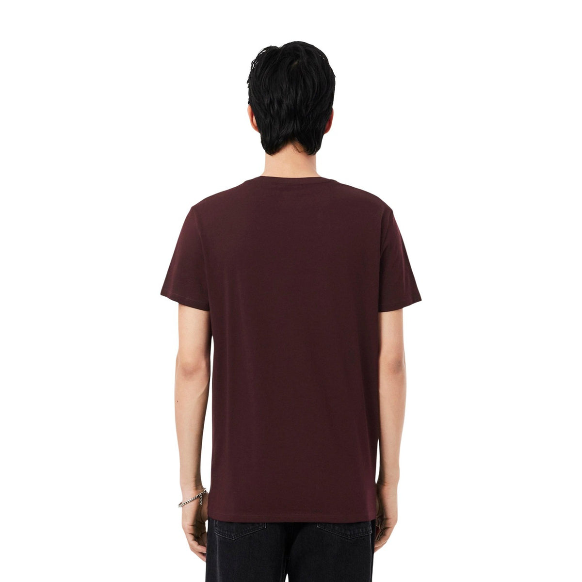Lacoste — T-shirt Pima TH6709 bordeaux homme — vue 3