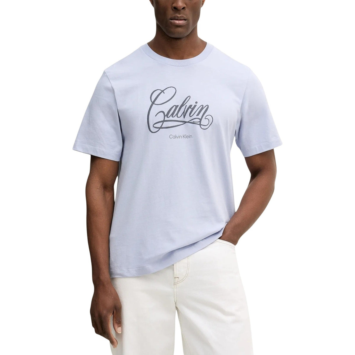 Calvin Klein Jeans — T-shirt bleu à imprimé homme