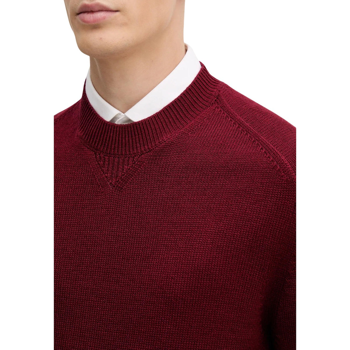 Armani Exchange — Bordeaux wollen trui met katoen voor heren — afbeelding 5