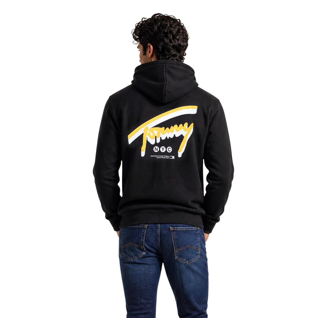 Tommy Jeans — Men's black printed hoodie — view 4