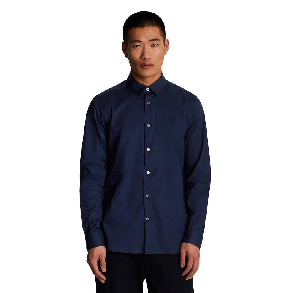 Lyle & Scott — Chemise bleue manches longues en coton stretch homme — vue 2