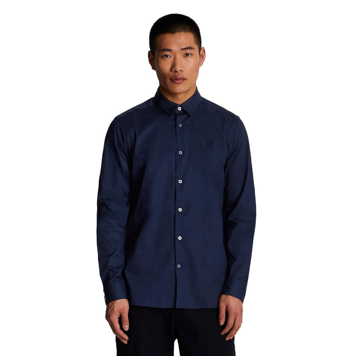 Lyle & Scott — Chemise bleue manches longues en coton stretch homme — vue 2