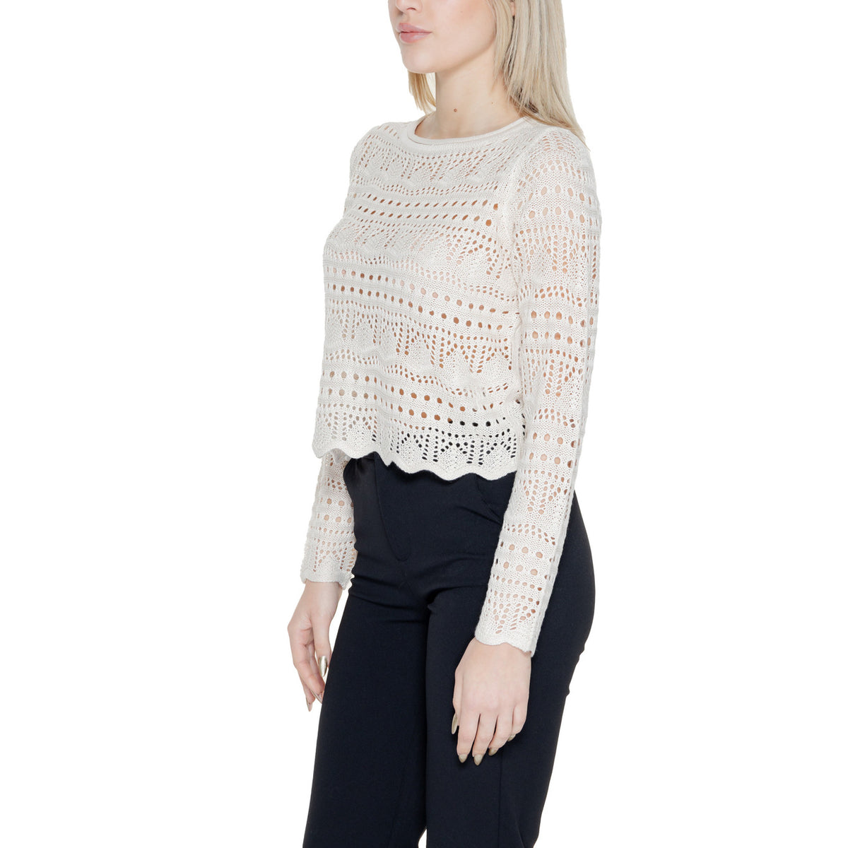 Jacqueline de Yong — Pull 15287384 col rond beige femme — vue 3