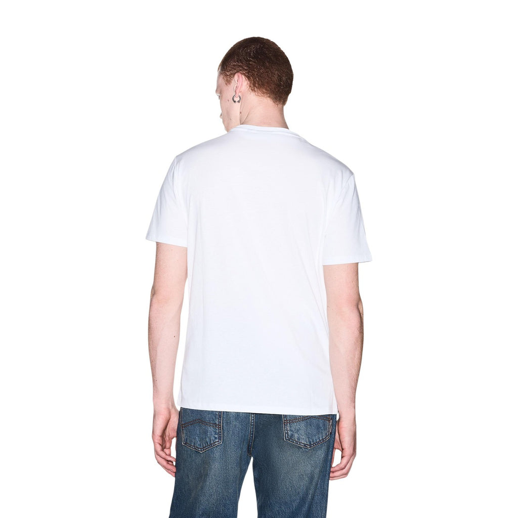 Armani Exchange — Weißes T-Shirt mit Aufdruck aus Baumwolle für Herren — Ansicht 4