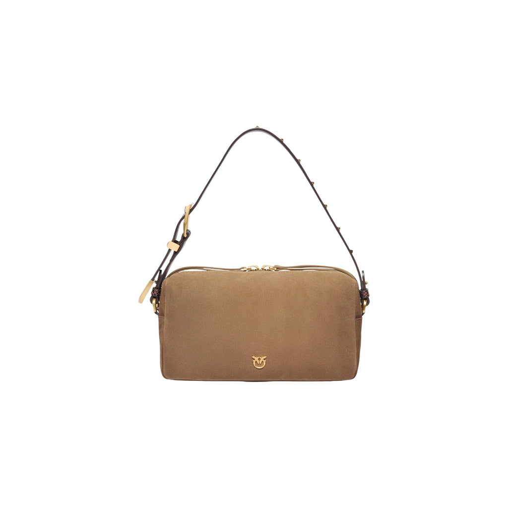 Pinko — Bauletto Trittico Suede Spray beige bag for women