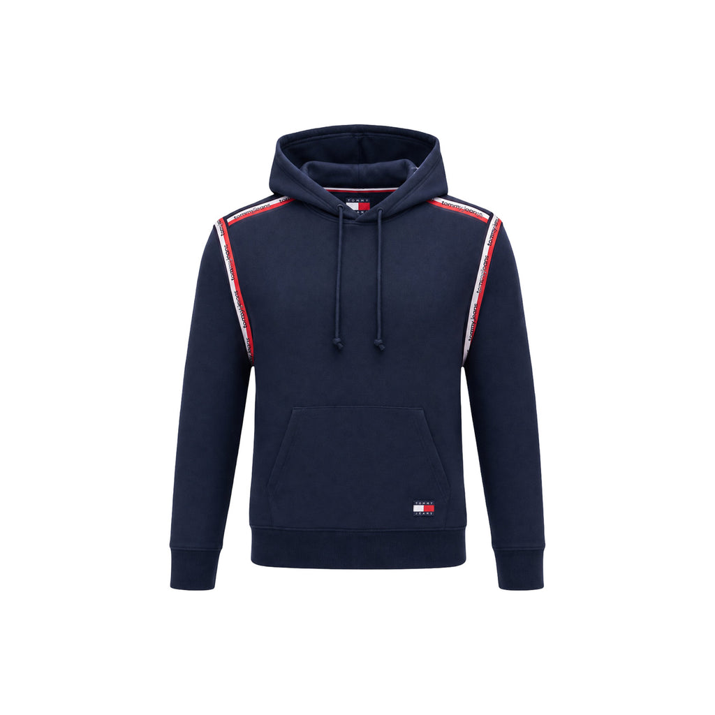 Tommy Jeans — Men's long-sleeved blue hoodie — view 2