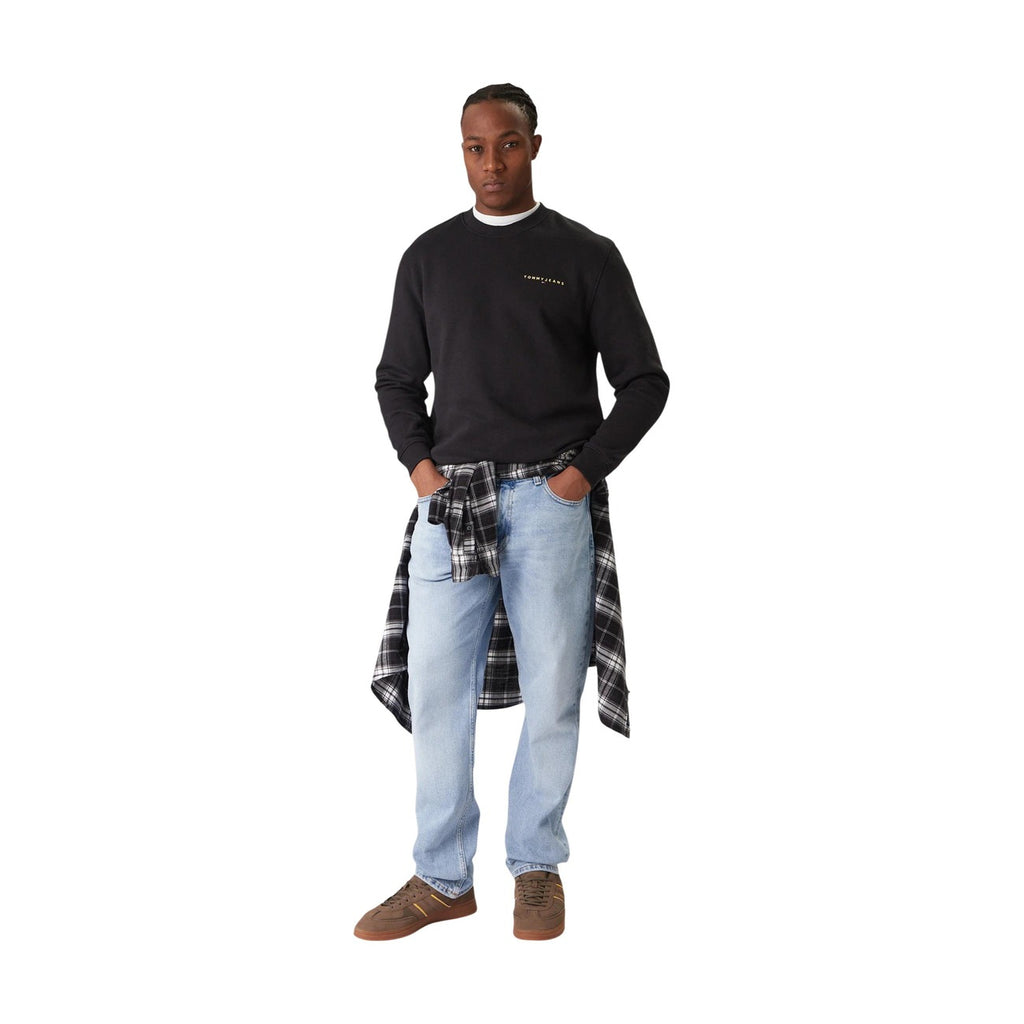 Tommy Jeans — Sweat noir col rond homme — vue 2