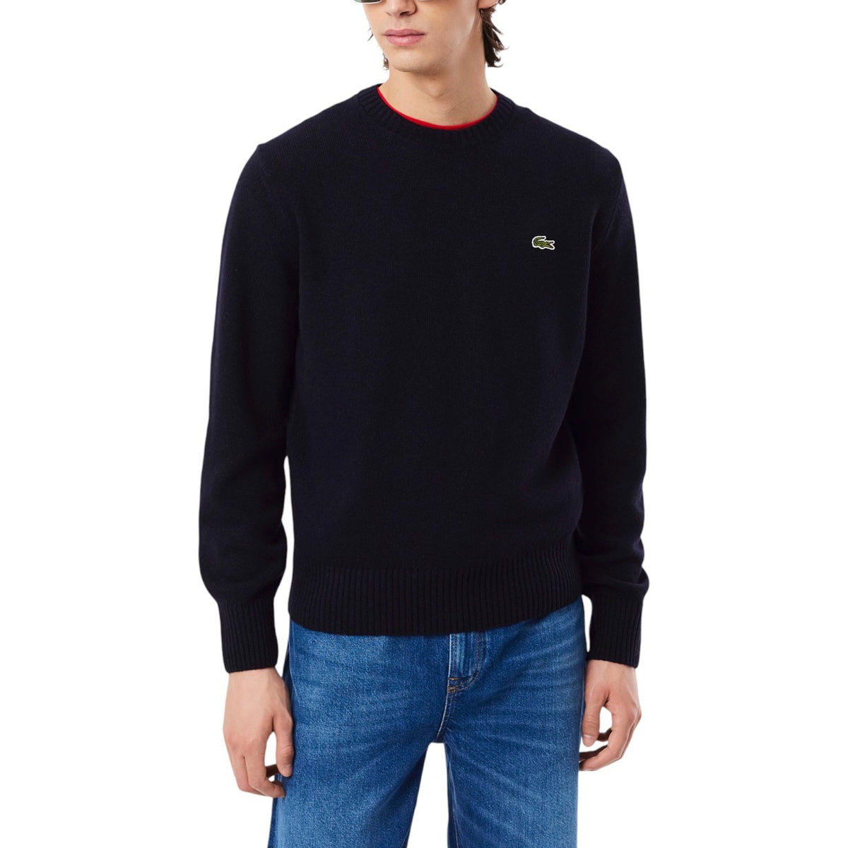 Lacoste — Pull AH2916 en laine homme — Bleu