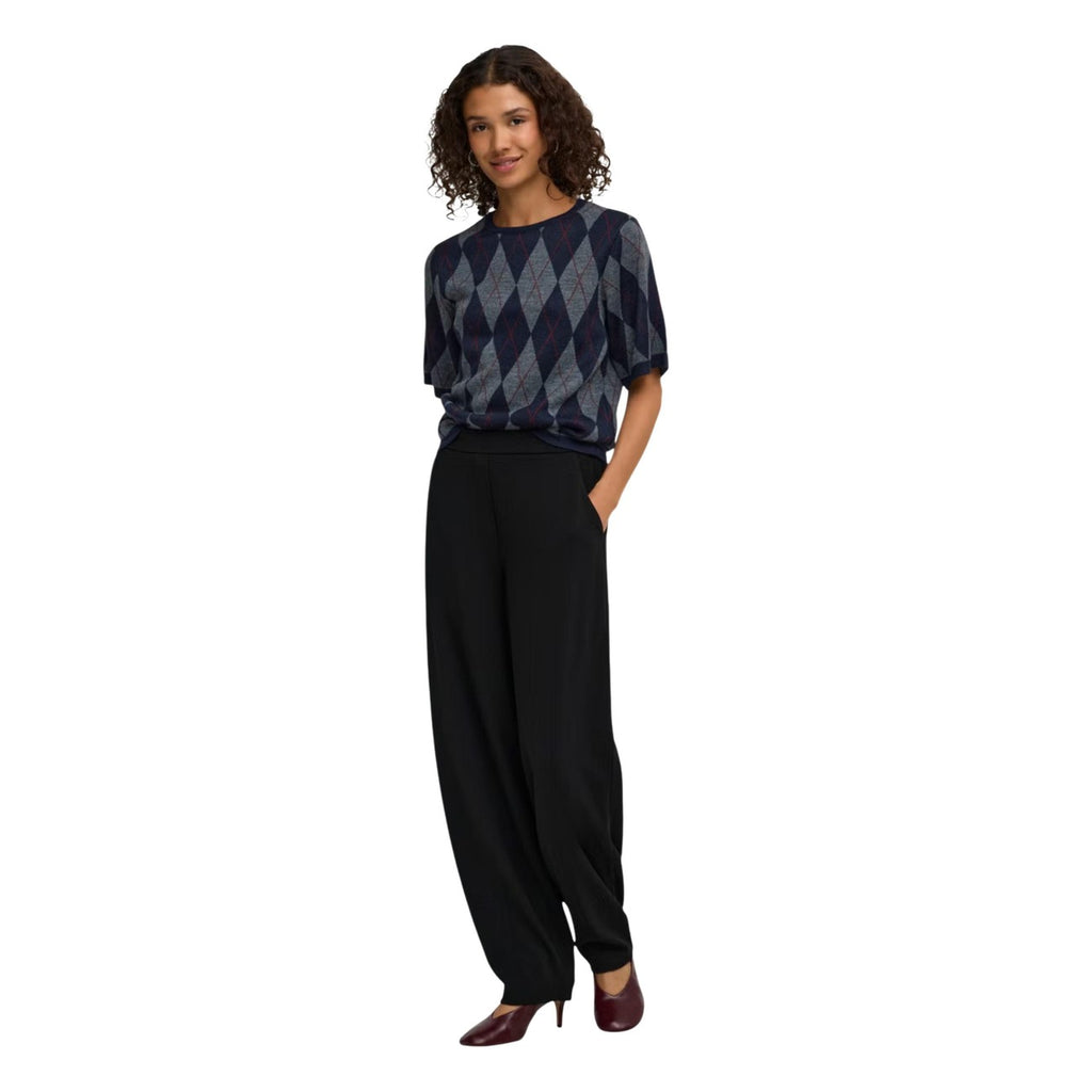 Jacqueline de Yong — Maggy trui met ruiten en korte mouwen blauw dames — afbeelding 3