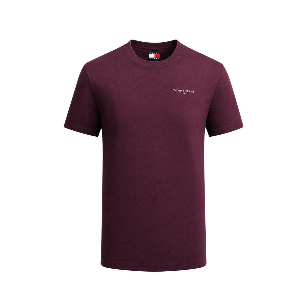 Tommy Jeans — Men’s burgundy organic cotton t-shirt — view 4