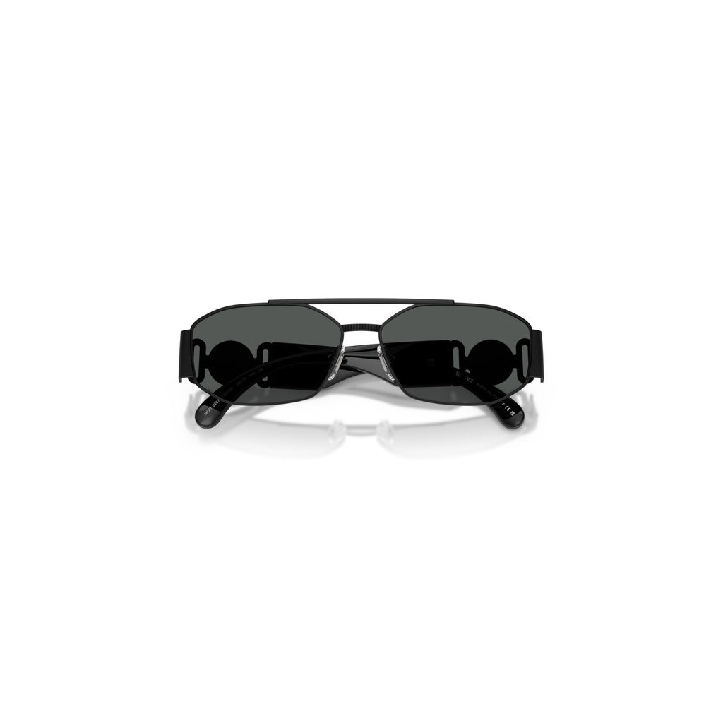 Versace — Men's black metal geometric sunglasses — view 5