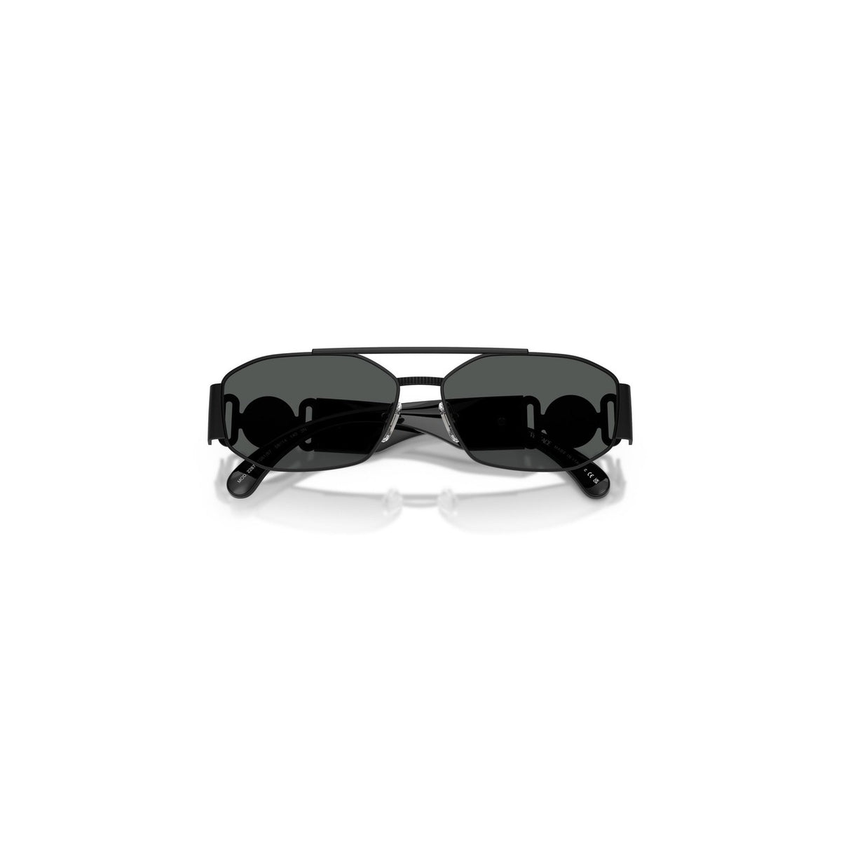 Versace — Lunettes de soleil géométriques en métal noir homme — vue 5