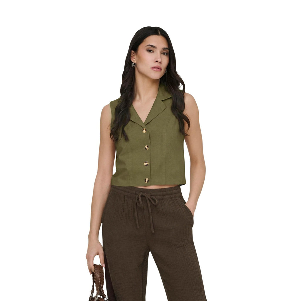 Jacqueline de Yong — V-hals vest 15366390 groen dames