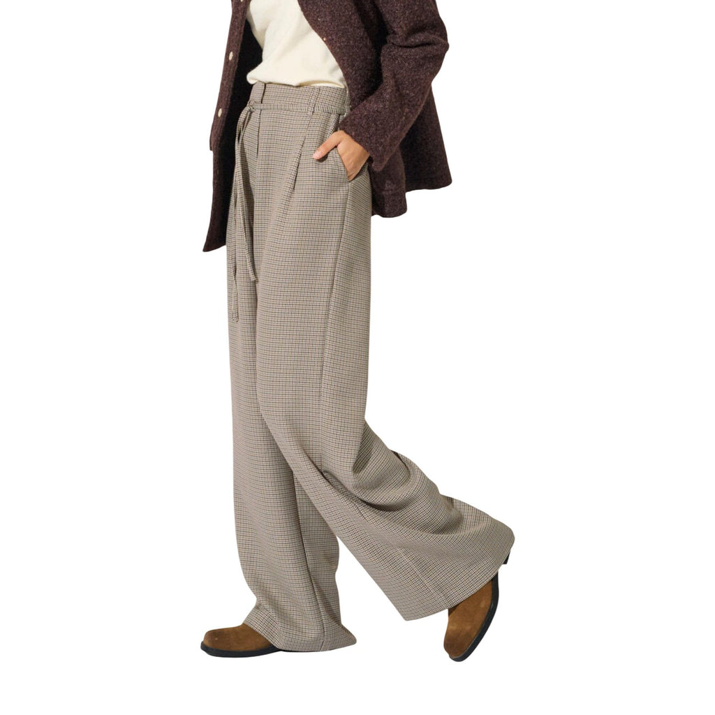 Only — Pantalon à carreaux ONLMIRIA marron femme