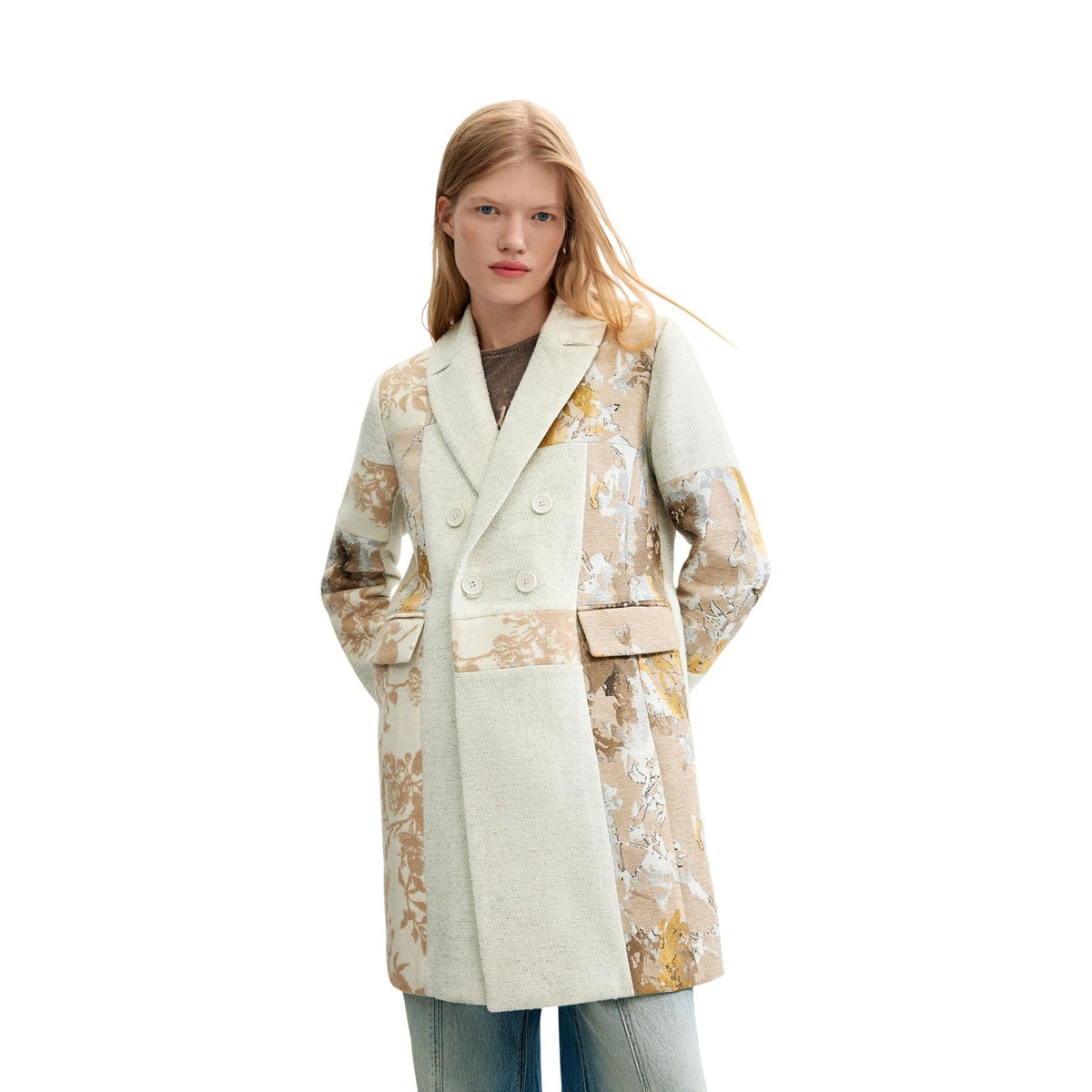 Desigual — Manteau Joya floral blanc femme — vue 2