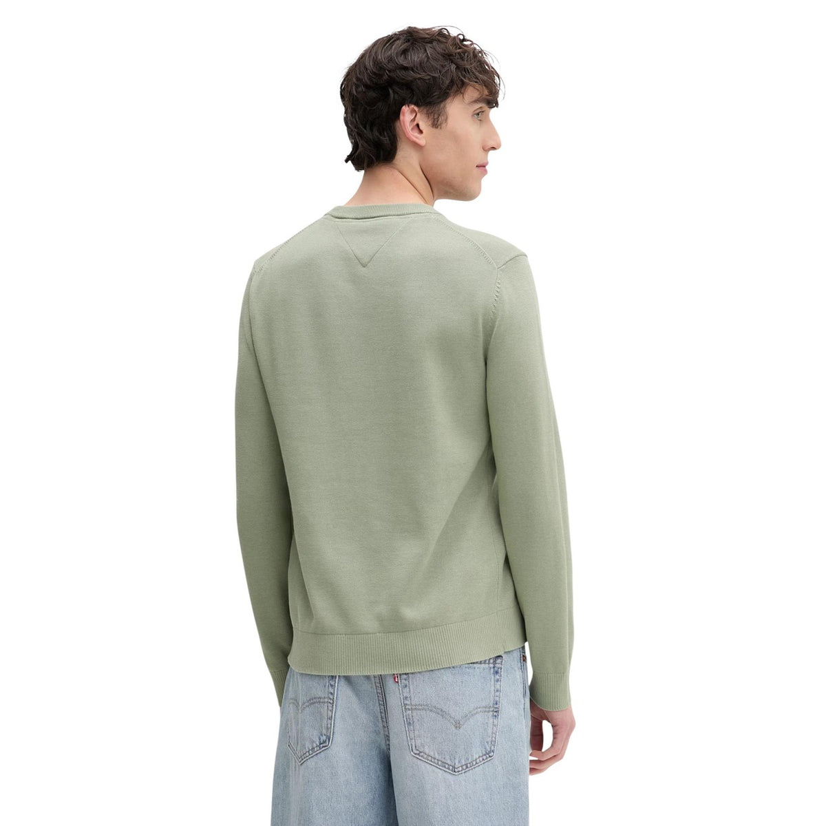 Tommy Jeans — Grüner Herren-Pullover aus Bio-Baumwolle — Ansicht 3