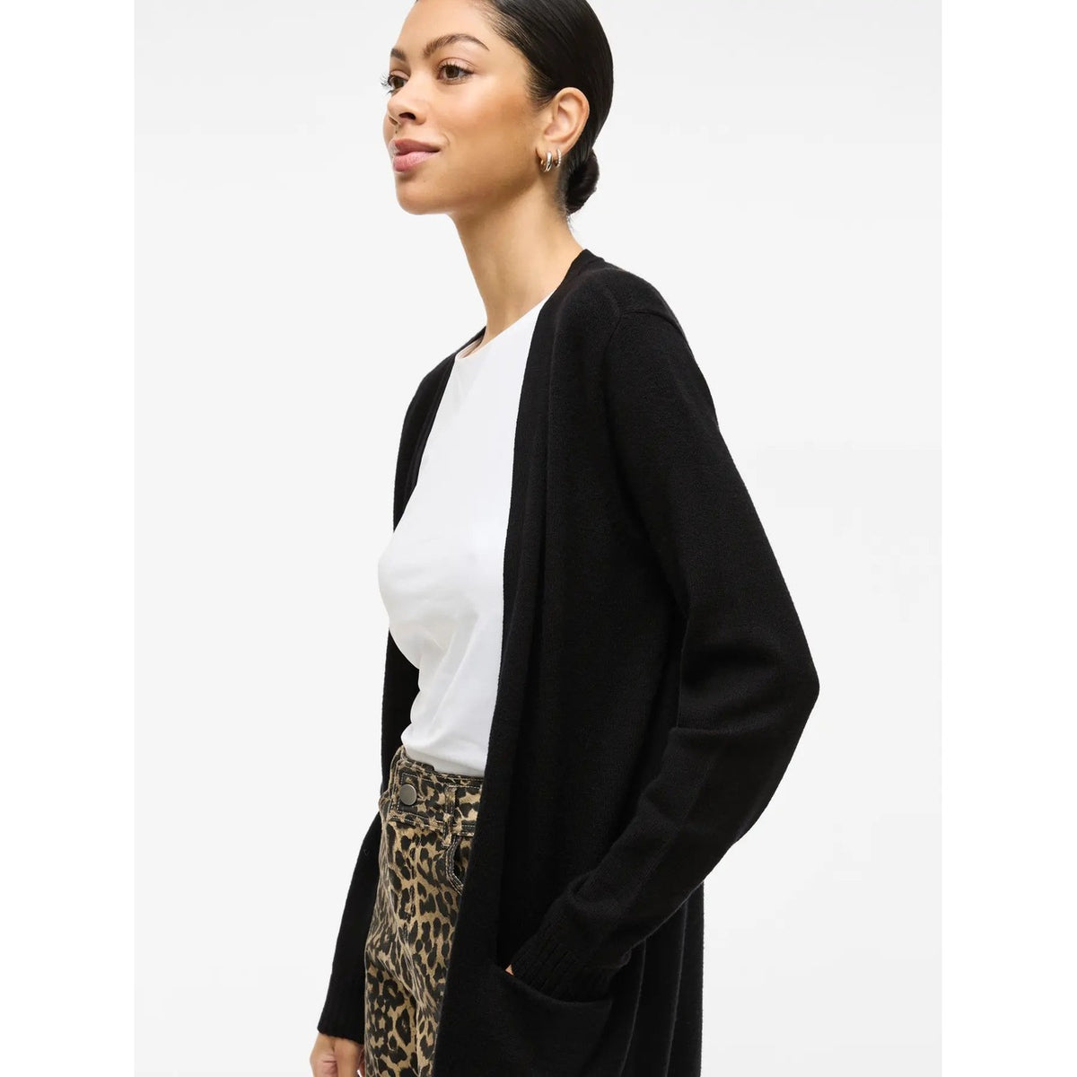 Vila — Cardigan long noir femme — vue 4