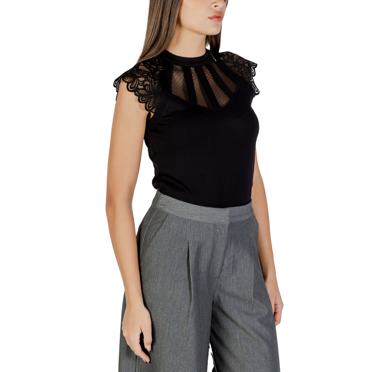 Morgan — blouse opstaande kraag zwart voor dames — afbeelding 4