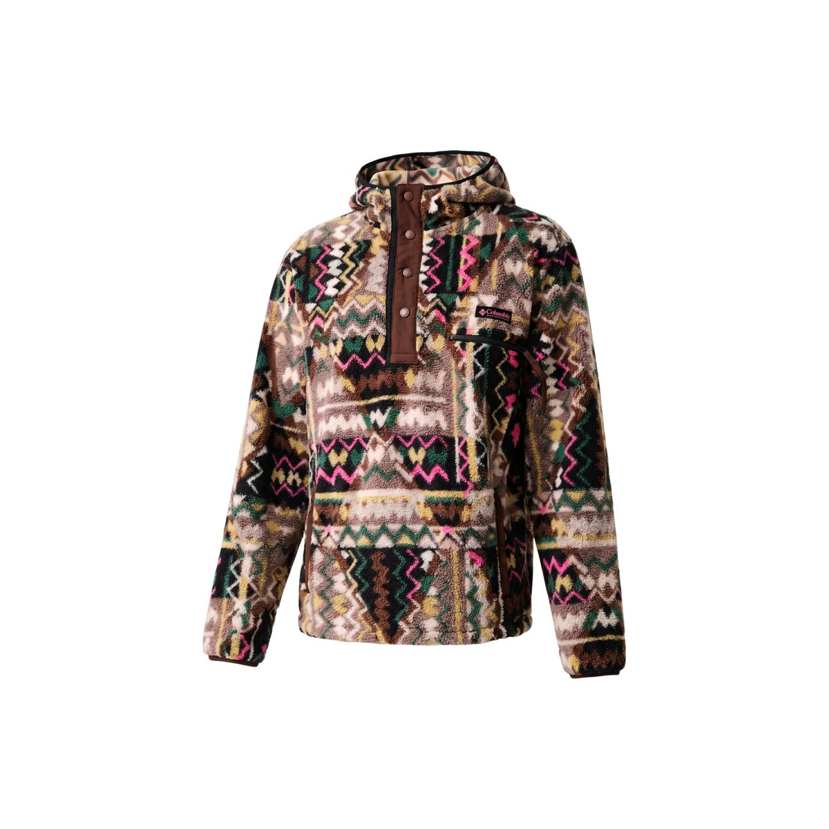 Columbia — Polaire Helvetia II Printed Hoodie marron homme — vue 5