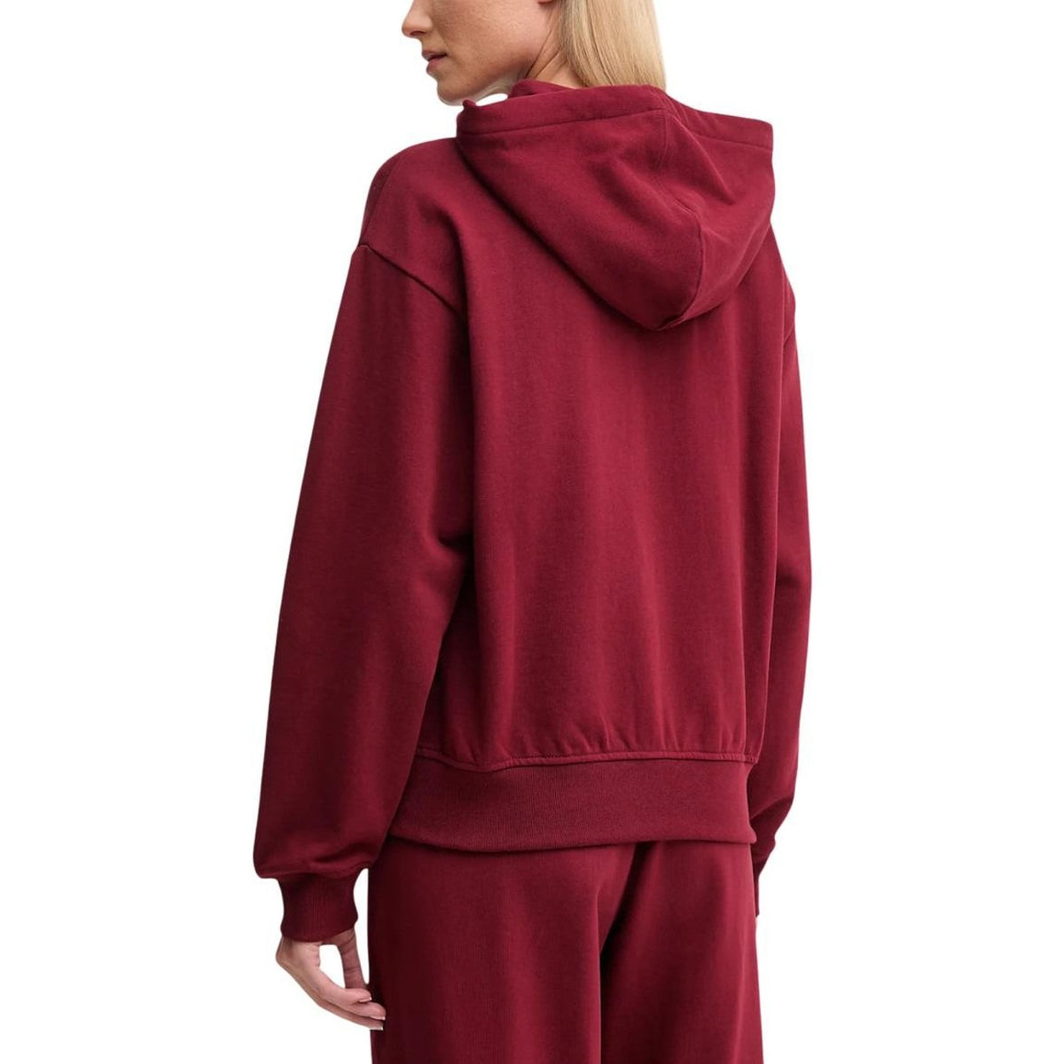 Calvin Klein Jeans — Bordeauxrood damesvest met rits en capuchon LV047B270G — afbeelding 2