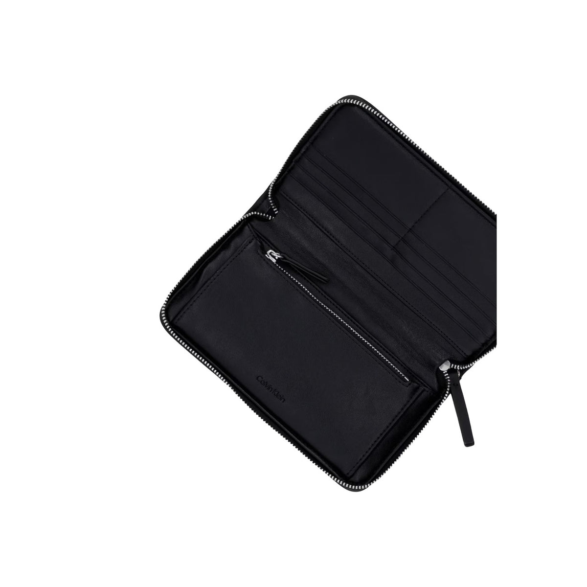 Calvin Klein — Portefeuille noir réf. EMBLEM AOP JCQRD PASSPORT WALLET femme — vue 3