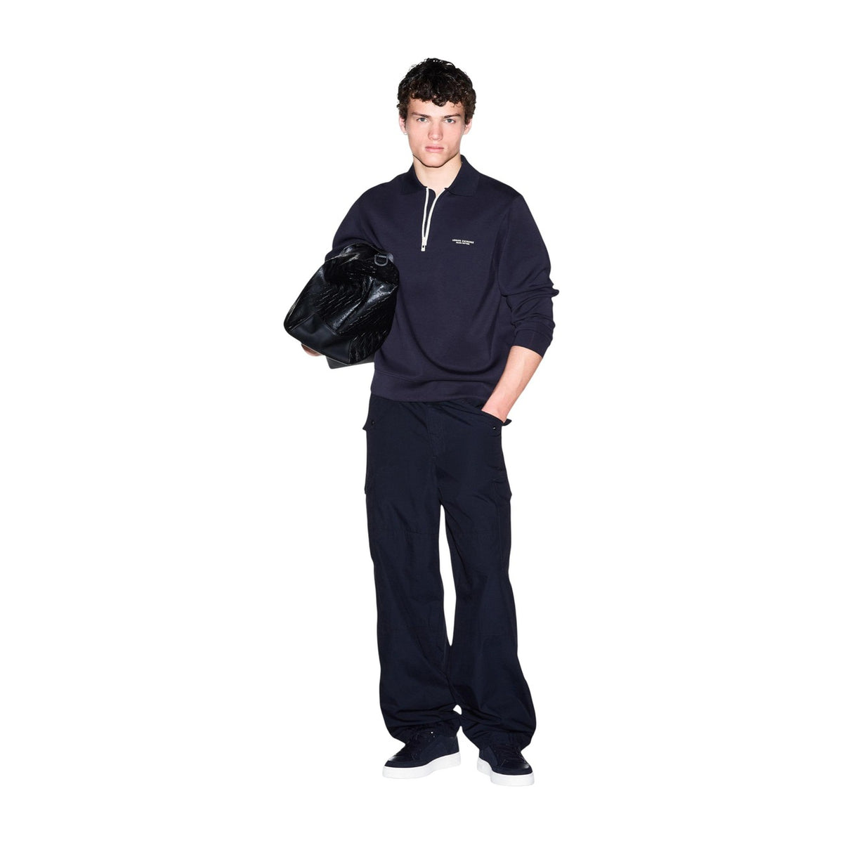 Armani Exchange — Men’s blue modal blend sweatshirt — view 5