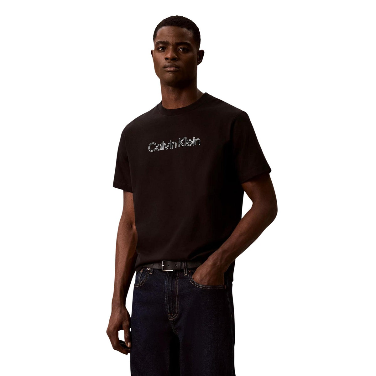 Calvin Klein Jeans — Men’s black printed t-shirt
