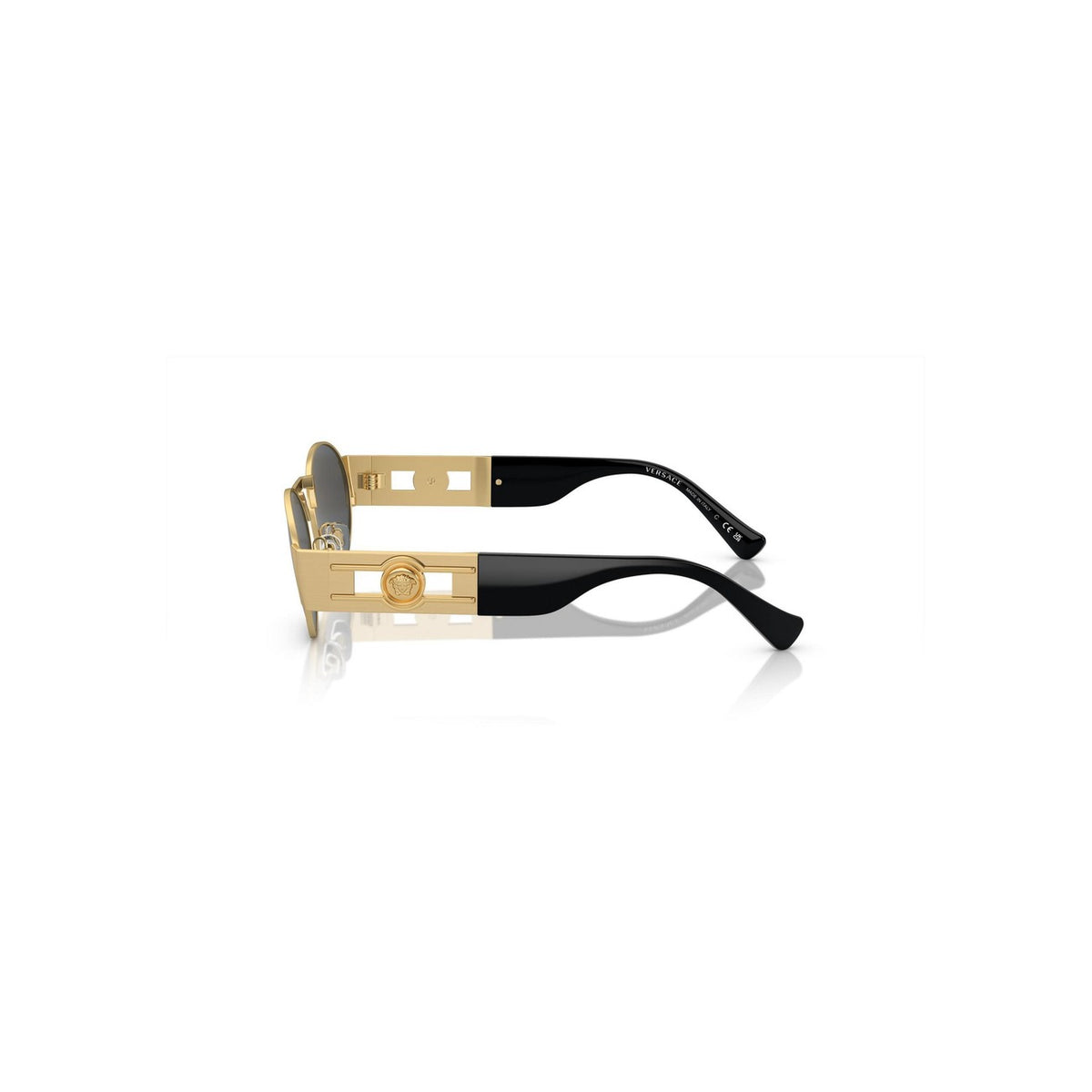 Versace — Lunettes de soleil rondes en métal doré homme — vue 5