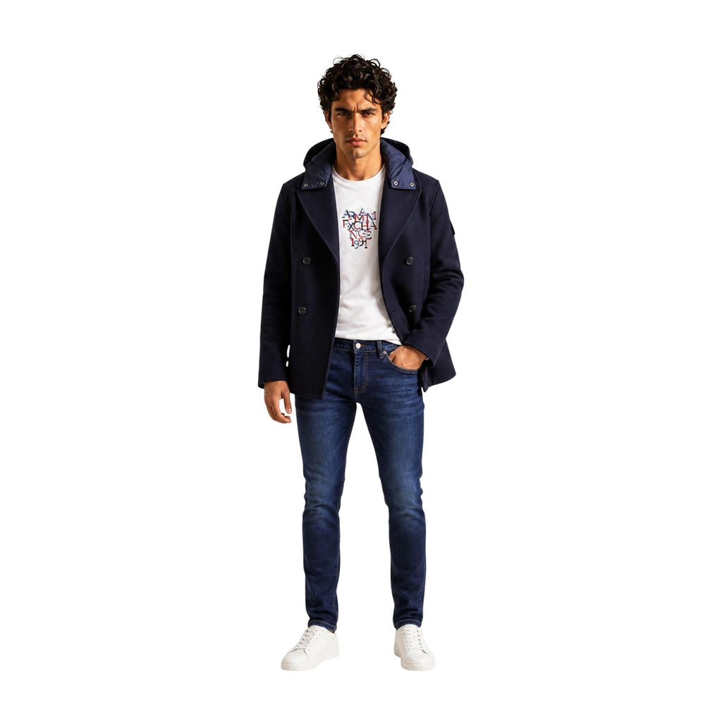 Armani Exchange — Men’s blue wool blend jacket — view 5