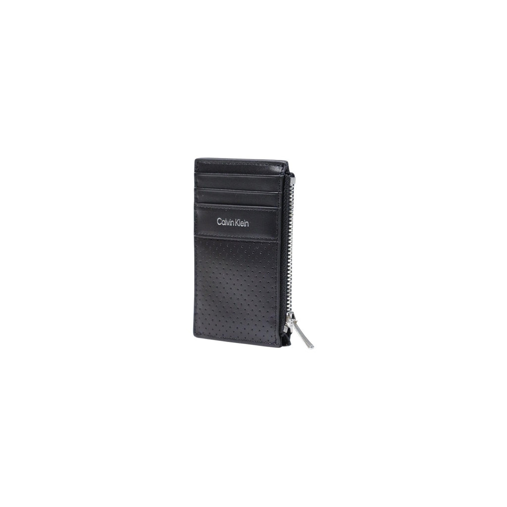 Calvin Klein — Portefeuille noir réf. PERFORATED N/S ZIP CARDHOLDER homme — vue 4