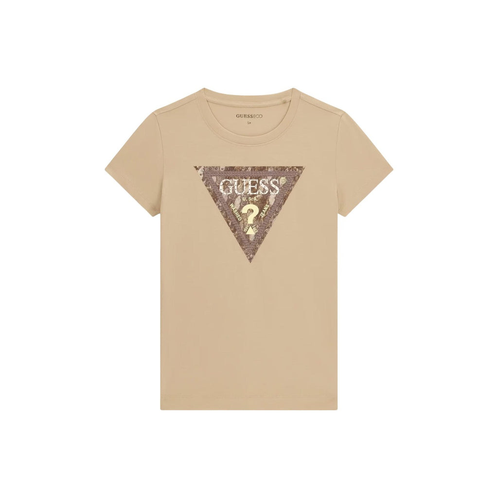 Guess — T-shirt Snake Triangle femme - coloris beige — vue 5