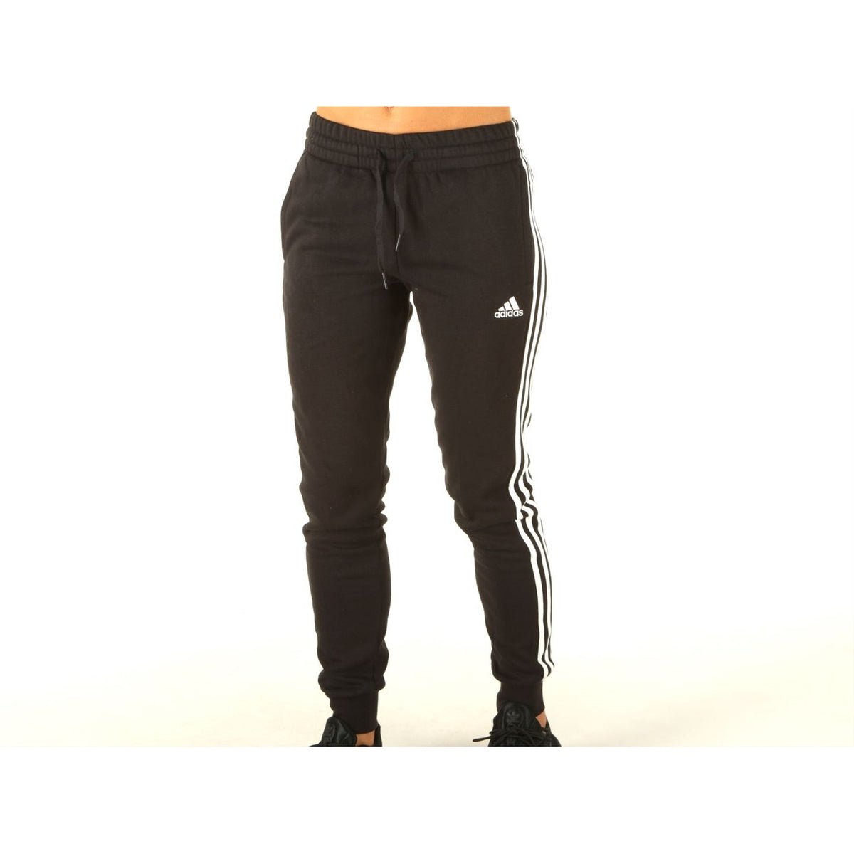 adidas — Essentials Fleece 3-Stripes Pants black women