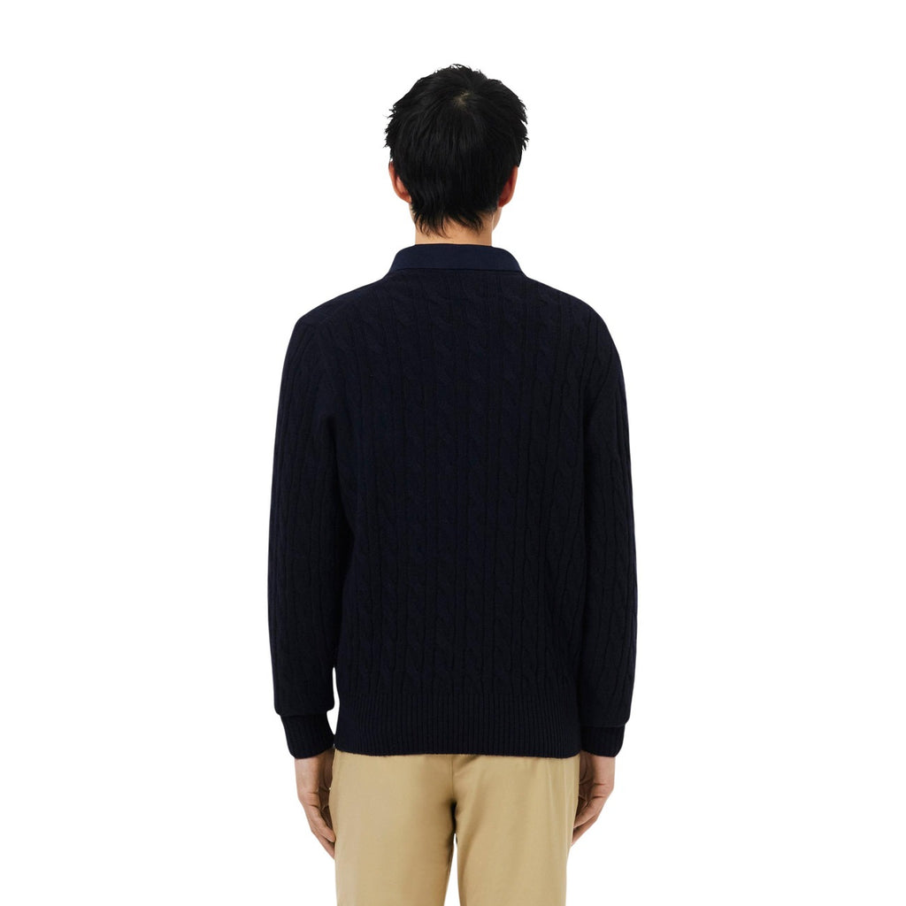 Lacoste — Herrenpullover aus Wolle mit Rundhalsausschnitt — blau — Ansicht 3