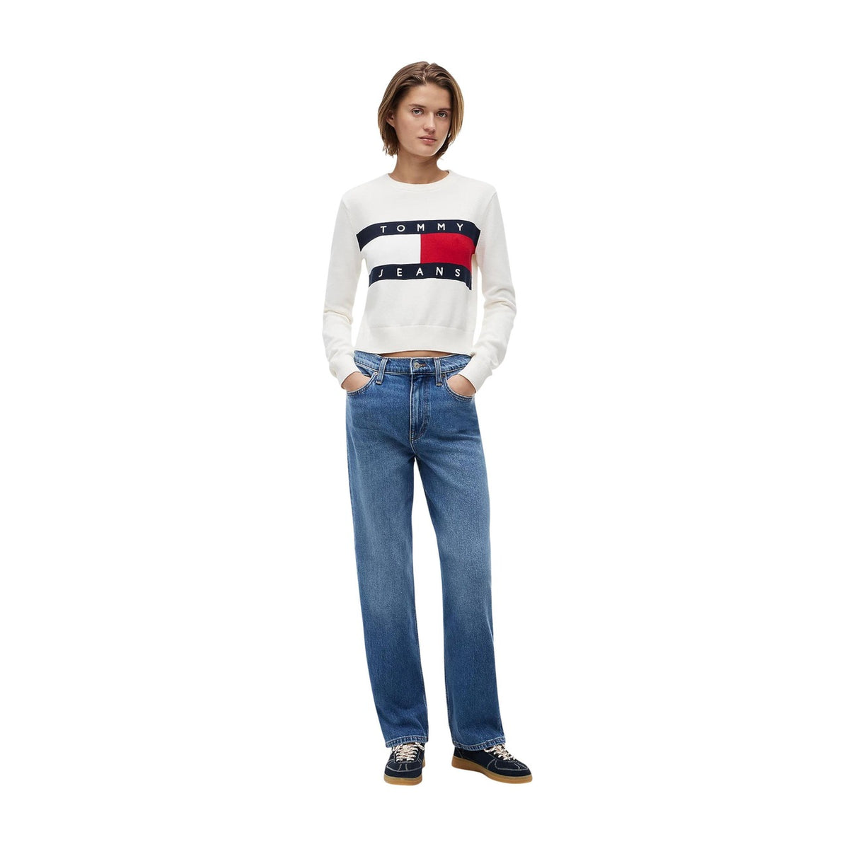 Tommy Jeans — Wit sweatshirt met print voor dames — afbeelding 2