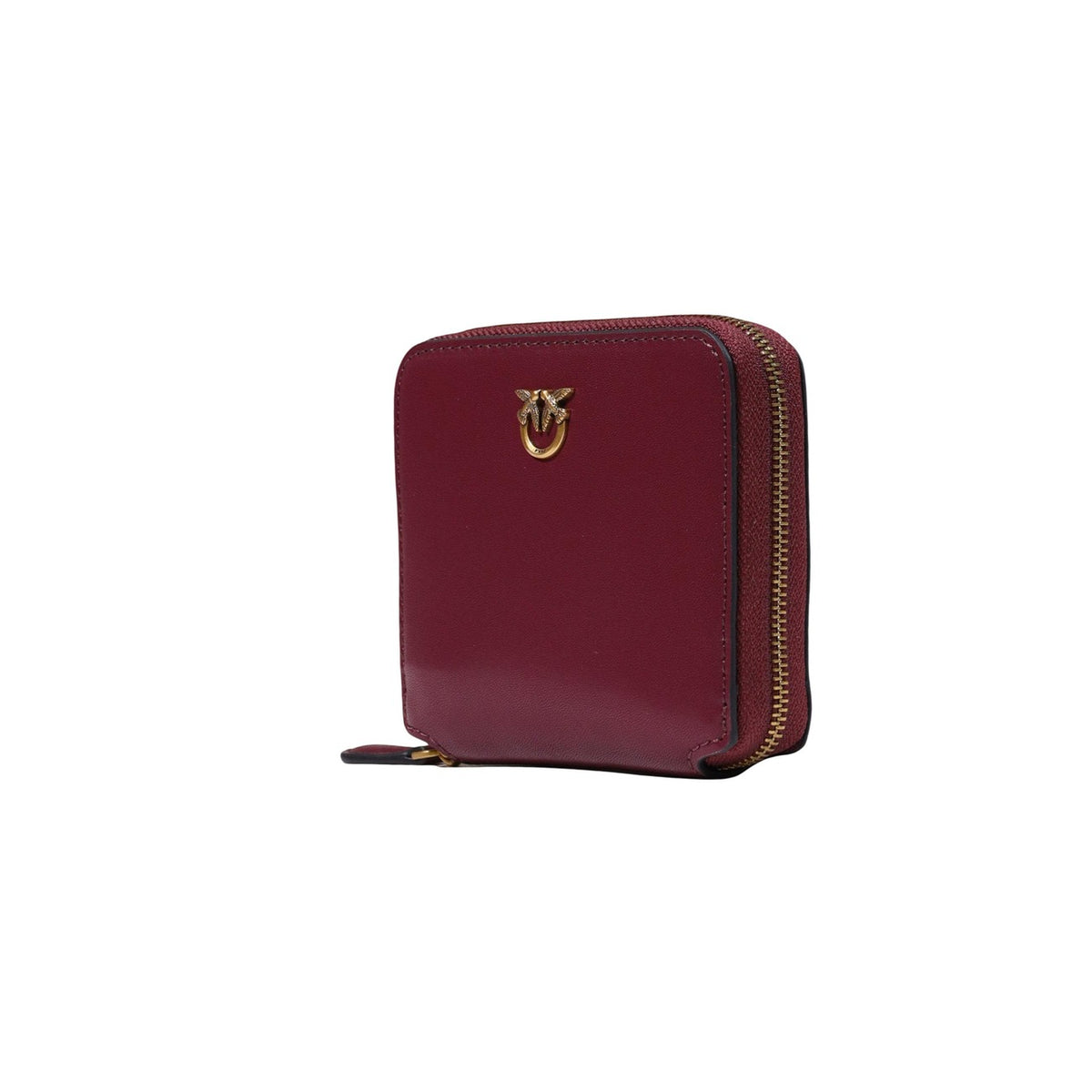 Pinko — Portefeuille Taylor Zip Around Vitello Seta en cuir bordeaux femme — vue 2