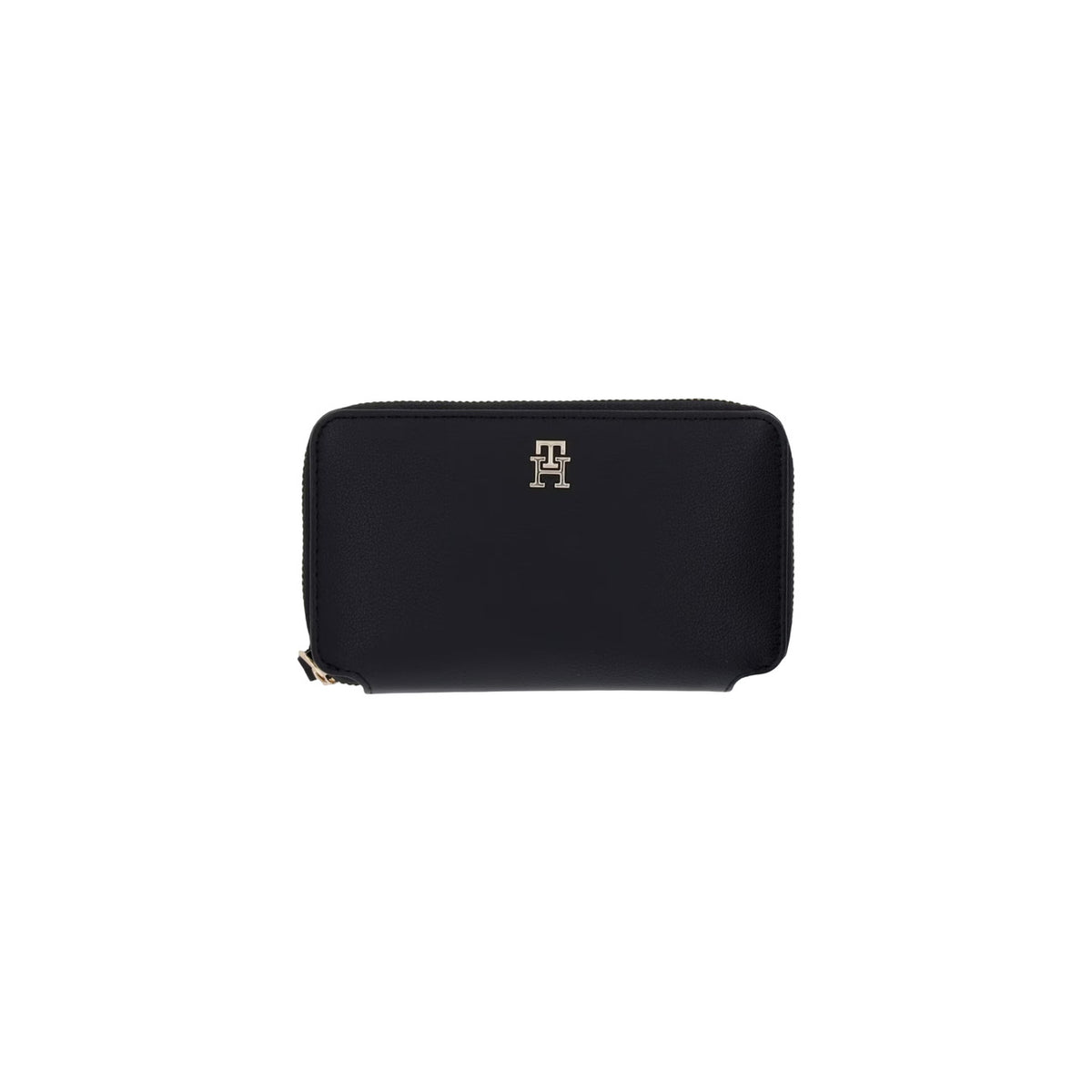 Tommy Hilfiger — Portefeuille Logotape Compact Zip-Around noir femme